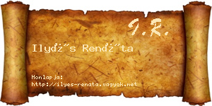 Ilyés Renáta névjegykártya